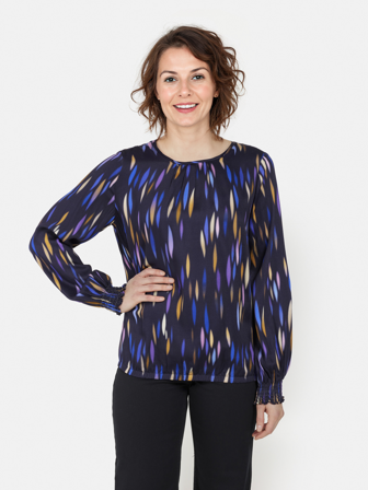 BRANDTEX - Bluse - Mørkeblå Mix