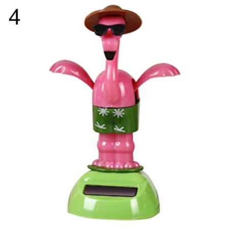 Kreativ solcellsflamingo bilprydnad flip flap kruka gunga barns leksak