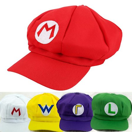 Luigi Bros Brev Trykt Hat, Cosplay Hat -
