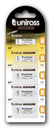 UNIROSS Batteri 5pak- SP5 A27 ALKALINE