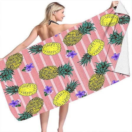 Mikrofiber Strandhåndklæde, Overdimensioneret Rejse Strandhåndklæde, Sandfrit Pool- og Svømmehåndklæde Hurtigtørrende