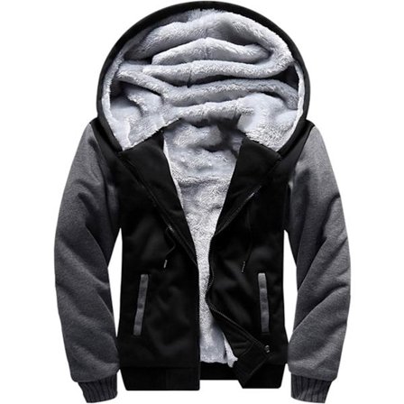 Herre Genser Termisk Sherpa Foret Jakker Vinter Trening Fleece Hoodie Full Zip Ull Varm Tykk Frakker Yttertøy