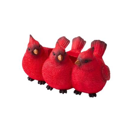 for Creative Resin Tre små fugler Blomsterpottestatue Figurpynt Hjem D