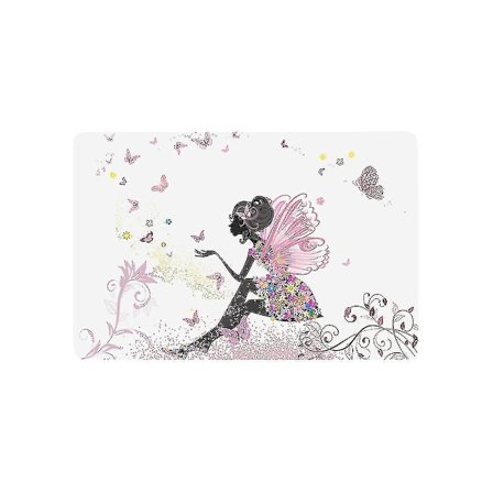 Pink Blomster Fe med Sommerfugle Dørmåtte Tæppe Hjem Indretning Gulvmåtte Bademåtte 40x60 Cm