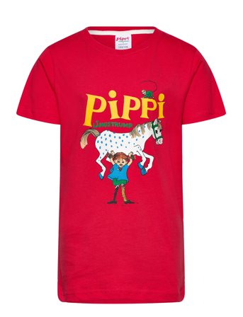 Pippi Langstrømpe Pippi T-Shirt 2 - Red - 158/164