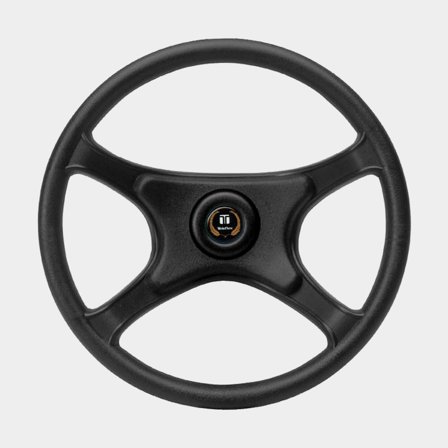 Timone per motoscafo Dometic Garda, plastica, Ø335 mm, con mozzo, adatto per asse del timone 3/4" (19 mm), nero