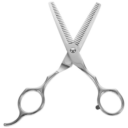 Tosidet professionel frisørsaks til klipning og udtynding af hår til salon eller hjemmebrug (17 cm) (Tilfældig stil)