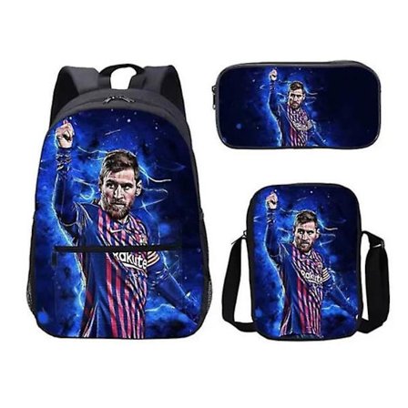Ny ankomst fotbollsstjärna Lionel Messi tryckt skolväska eller portfölj eller pennfodral eller tredelad ryggsäck studenter-A