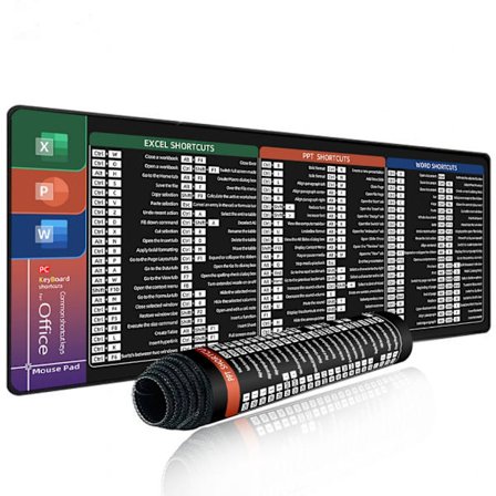 Ekstra Stor Skrivebordsmåtte Med Excels Word Genvej, Skridsikker Gummibase