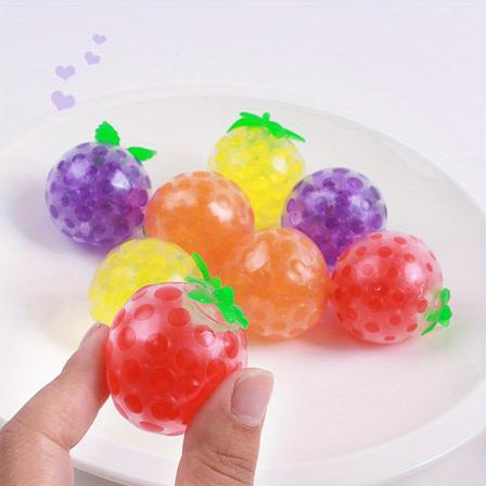 Random Color Beadeez Squishy Fruktstressbollar Leksak Tropiska mönster fyllda med färgglada, klämbara gelvattenpärlor - främja stress relief