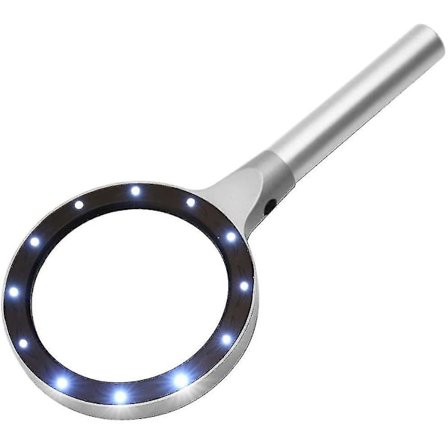 Valaistu Luppi 5x 10x Suurennuslasi Suuri Luppi 2 Tasolla 12 Led Alumiiniseos Kotelo Lukeminen Lupeja Käsikäyttöinen Luppi Senior