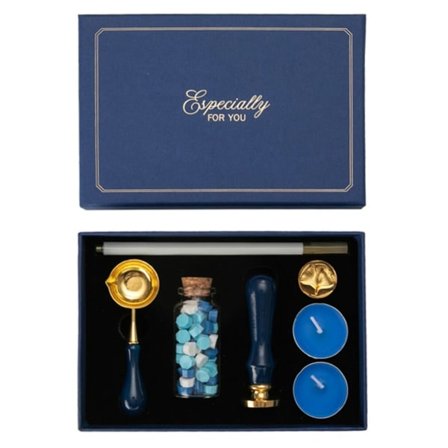 Vintage Brand Fire Paint Waxstämpel Set med vaxstämpelskedja liten rund vaxuppsättning null - H