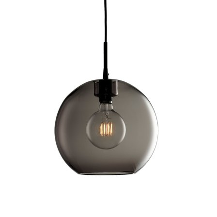 Glas-Deckenleuchte GATSBY, schwarz, Rauchglas