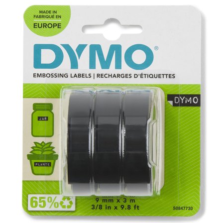 DYMO RIBBON 3X-BLISTER 9MM X 3M GLOSSY BLACK SUPL