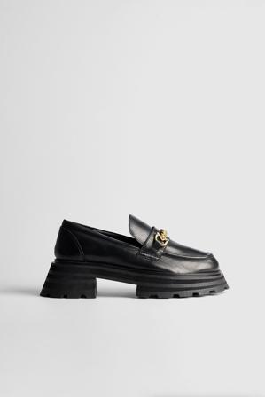 NA-KD Shoes Mocassins en cuir à semelle épaisse - Chaussures Plates - Noir - EU 39