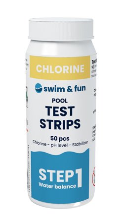 Swim & Fun Test Strips Chlorine/pH/Stabilizer 50 stk, Tøj & Bolig, Husholdning, Pool & Bassiner
