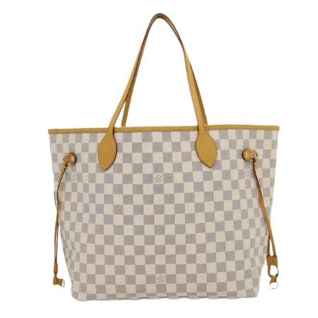 Louis Vuitton Vintage, White Canvas Louis Vuitton Neverfull Wit, Dames, Maat:ONE Size