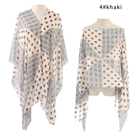 Beach Sjal Chiffon Bluse KHAKI