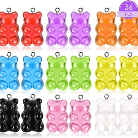 36 stk fargerike gummy bear charms anheng harpiks bjørn KLB