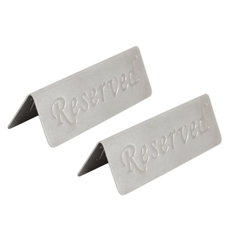 2 stk. Metal Rustfrit Stål Reserveret Skilt Dobbeltsidet Reserveret Bord Skilte til Restauranter Bar Cafe Te Stue Hotel