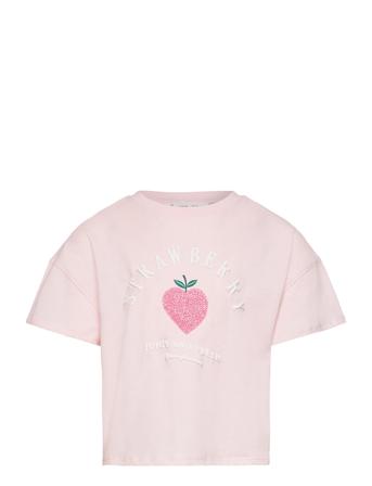 Sequins Printed T-Shirt Tops T-Kortærmet Skjorte Pink Mango
