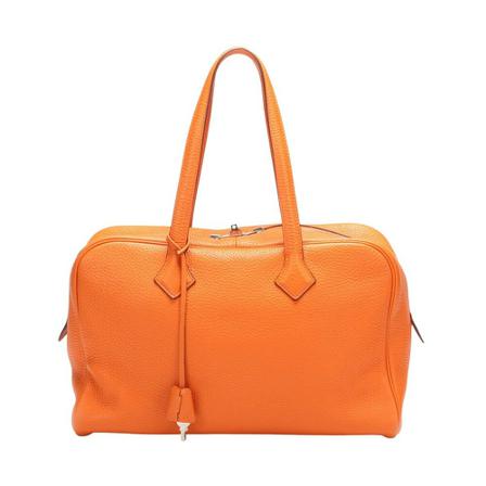 Hermès Vintage Pre-owned Clemence Victoria II 35 Taske Orange, Dame Vintage Tasker, Størrelse: ONE Size