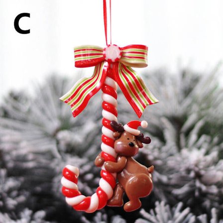 Julhänge Candy Bow Cane Snowman Hängande Prydnad Christ