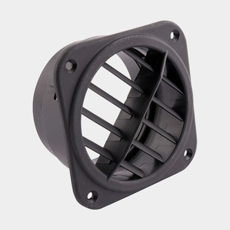 Udstødning Eberspächer, 75 mm, åbent- & drejeligt, plast, sort