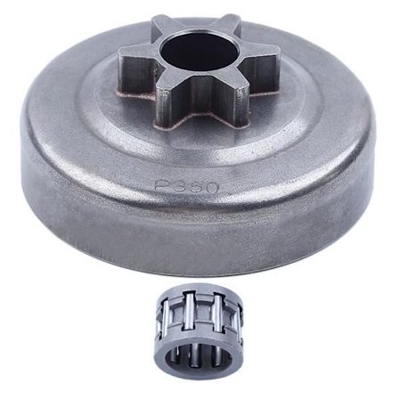 3/8" 6T kytkinrummun hammaspyörän vanteen laakerisarja, yhteensopiva kumppanin kanssa 350 351 352 370 371 390 420 moottorisaha Hg