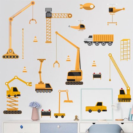 Vægklistermærke Soveværelse, Traktor Vægklistermærker, Bil Gravemaskine Vægklistermærker, Vægklistermærke/Vægklistermærker, Vægdekoration til 