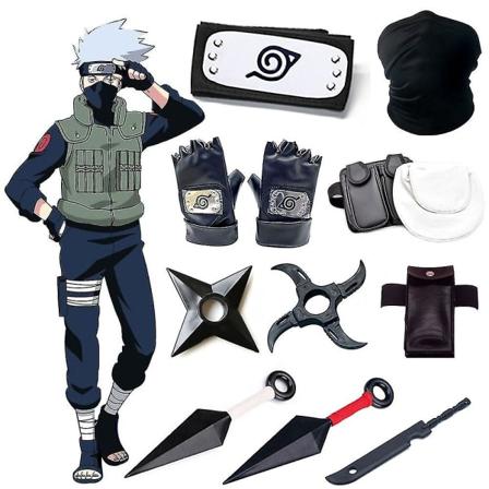 Joulu Halloween Kakashi Asusteet Naruto Hanskat Kunai Naamio Ninja Laukku Uchiha Käsineet Anime Toimintahahmo Rekvisiitta Tavarat Lapset Leikki