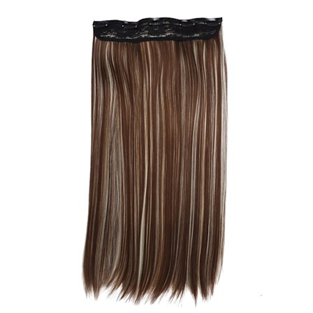 5 Clips En-delad Lång Rak Hårförlängning Perukbit Clip In Falskt Hårbit Styling 03#