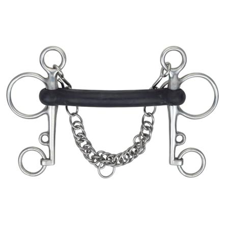 Shires Hard Rubber Horse Pelham Bit 5.5in Svart/silver