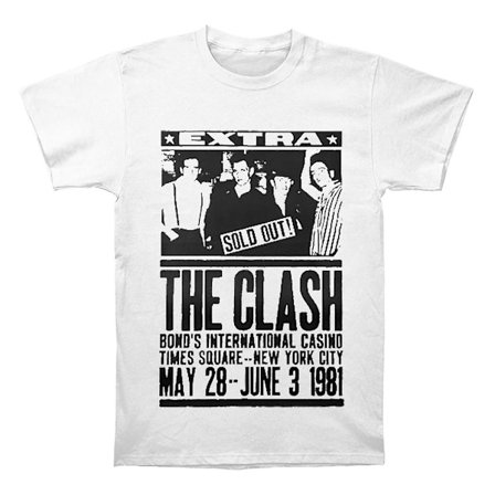 The Clash Bonds vita t-shirt från 1981
