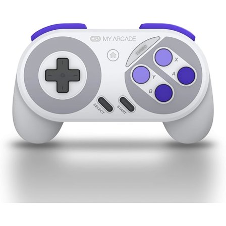 My Arcade Super Gamepad - Trådløs Spilcontroller til Nintendo SNES Classic, NES Classic, Super Famicom, Wii, Wii U (Super NES Farver)