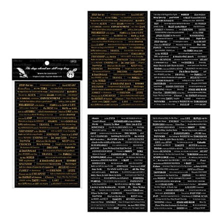 4 Ark Ord Sætninger Klistermærker Guldfolie Small Talk Klistermærker Citat Klistermærker Vintage Scrapbog Klistermærker til Journalføring