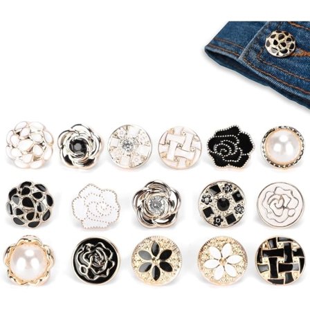 16 stk. skjortebrosjeknapper for kvinner, dekkknapper, søte emaljeknappnåler for kvinners klesstilbehør, gaver (21 mm)