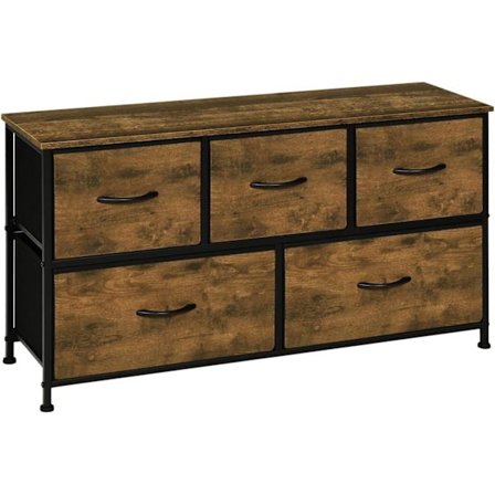 Rootz Vintage kommode - Industrielt opbevaringsskab - Kommode med 5 skuffer - Metalramme - 100 cm x 54 cm x 30 cm