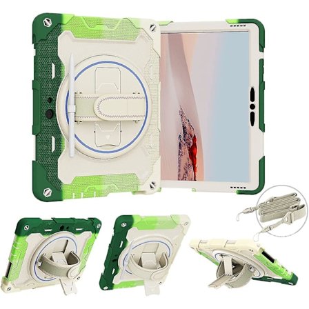 Fodral för Surface Go 3 2021, Surface Go 2 2020, Surface Go 2018, Robust Stötskyddande Fodral med Skärmskydd, Rotationshandtag Stativ