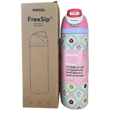 Owala Sugar Plum Fairy 24/32Oz Vandflaske Holiday Edition Pink Sløjfer B