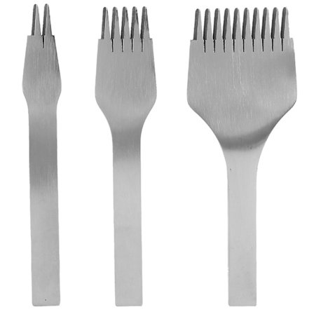 3 stk Stål Lær Meisel Hullslag 2+5+10 Pigg DIY Håndlaget Lærhåndverk Verktøysett (3 mm 0,12 tommer)