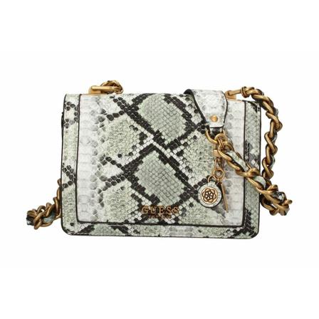 Guess, Abey shoulder bag Groen, Dames, Maat:ONE Size,leer,print