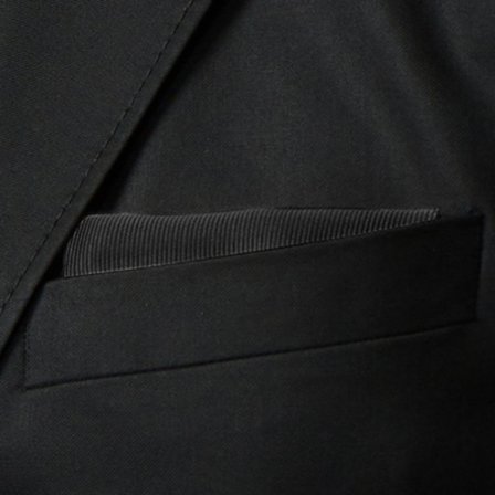 Pañuelo de bolsillo de grogrén negro para hombres - Pañuelos de bolsillo de color liso