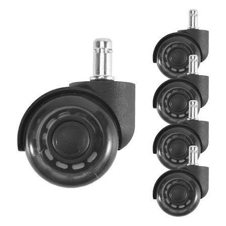 Kontorsstol Hjul, 2 Tum Ersättnings Mjuka Tysta Skrivbords Hjul för Arbets- & Gamingstol, Kraftig D