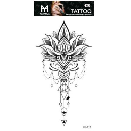 Tillfällig Tatuering 19 x 9cm - Motiv m blomblad & öga