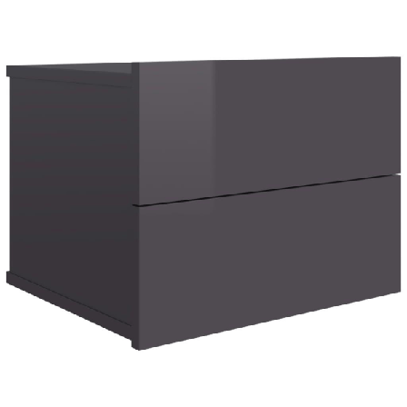 Vidaxl Sängbord Grå Högglans 40x30x30 Cm Konstruerat Trä Grå