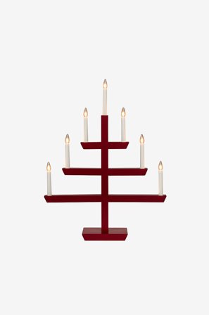 Konstsmide - Ljusstake 7 glödlampor - Röd - Adventsljusstakar - Från Homeroom