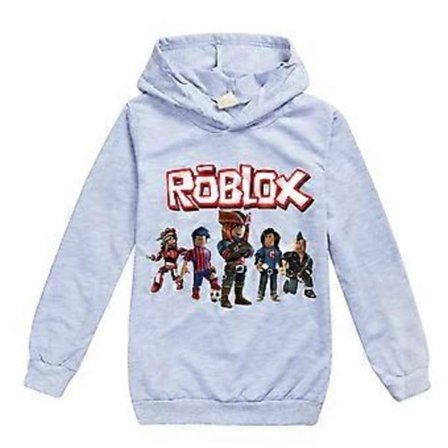 ROBLOX Speltryckta Hoodies 7-14 År Barn Pojkar Flickor Långärmad Hoodie Huvad Tröja Toppar (7-8 År Grå)