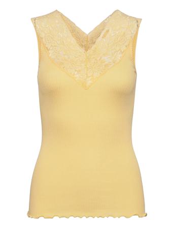 Silk Top W/ Lace T-shirts & Tops Sleeveless Gul Rosemunde