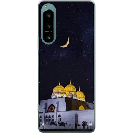 Kompatibelt Mobildeksel til Sony Xperia 5 IV Stjerneklar natt med gyldne kupler og halvmåne over opplyst moské